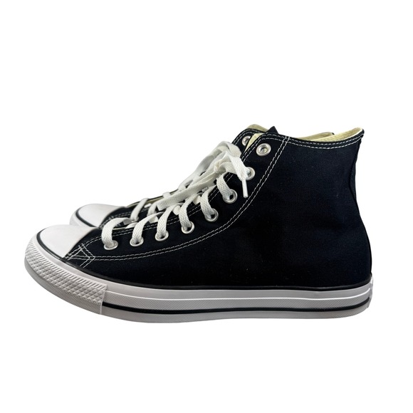 Converse Chuck Taylor All Star High Top Black Canvas Sneakers Mens 10 Womens 12 - Picture 1 of 9